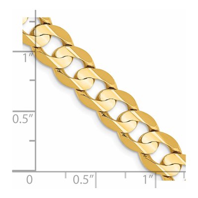 14K Yellow Gold 7.5mm Open Concave Curb Chain – view 5