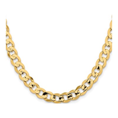14K Yellow Gold 8.5mm Open Concave Curb Chain – view 2