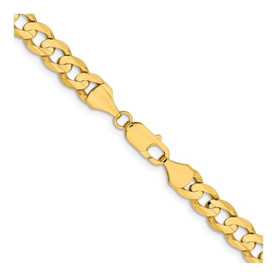 14K Yellow Gold 8.5mm Open Concave Curb Chain – view 3