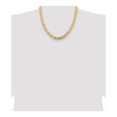 14K Yellow Gold 8.5mm Open Concave Curb Chain – view 4