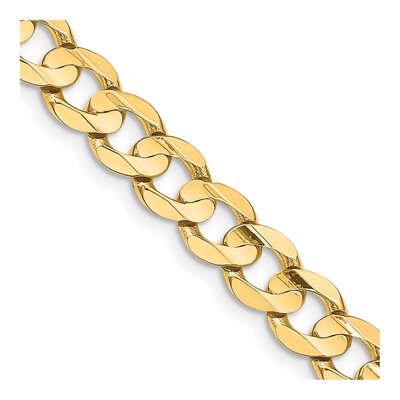 14K Yellow Gold 8.5mm Open Concave Curb Chain
