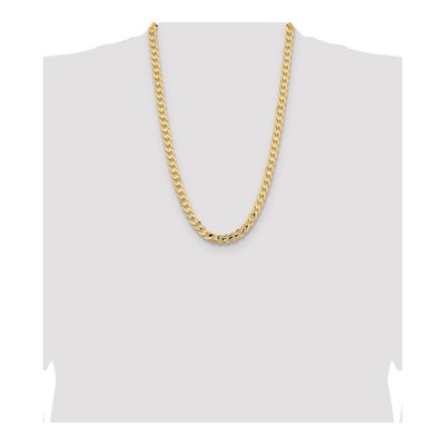 14K Yellow Gold 8.5mm Open Concave Curb Chain – view 4