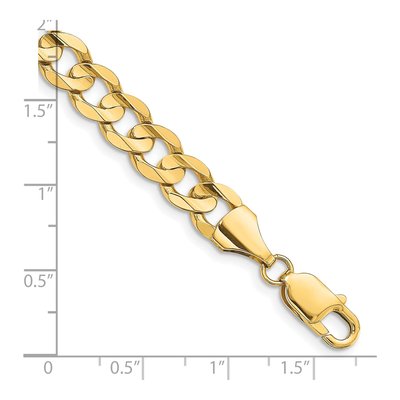 14K Yellow Gold 8.5mm Open Concave Curb Chain Bracelet – view 3