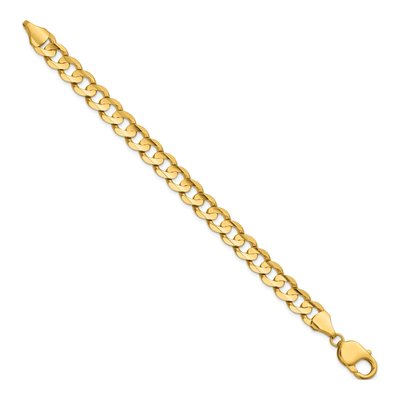 14K Yellow Gold 8.5mm Open Concave Curb Chain Bracelet – view 2