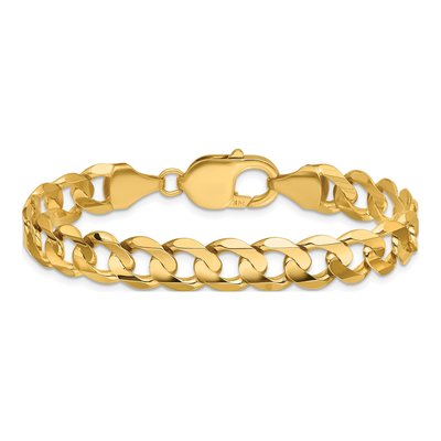 14K Yellow Gold 8.5mm Open Concave Curb Chain Bracelet – view 4