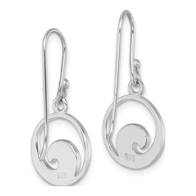Sterling Silver Enameled Wave Dangle Earrings – view 5