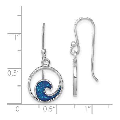 Sterling Silver Enameled Wave Dangle Earrings – view 6