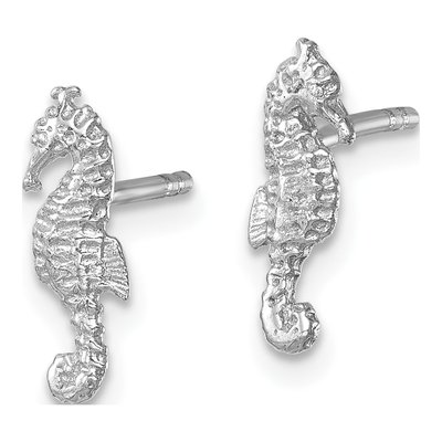 Sterling Silver Seahorse Stud Earrings – view 3