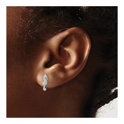 Sterling Silver Seahorse Stud Earrings – view 4
