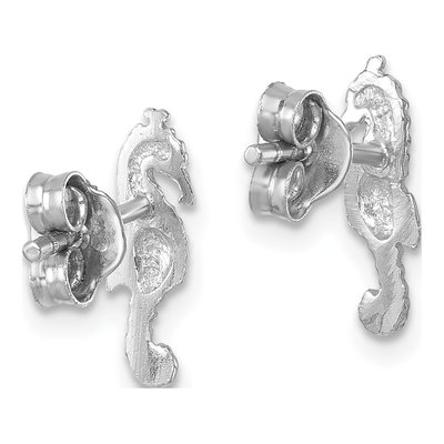 Sterling Silver Seahorse Stud Earrings – view 5