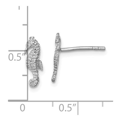 Sterling Silver Seahorse Stud Earrings – view 6