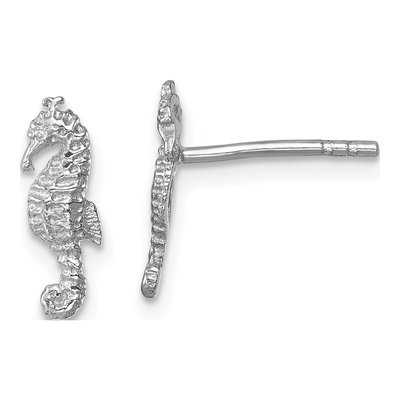Sterling Silver Seahorse Stud Earrings