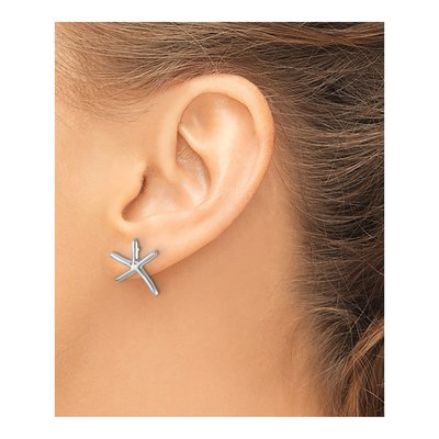 Sterling Silver Starfish Stud Earrings – view 4