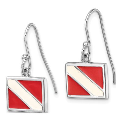 Sterling Silver Dive Flag Dangle Earrings – view 3