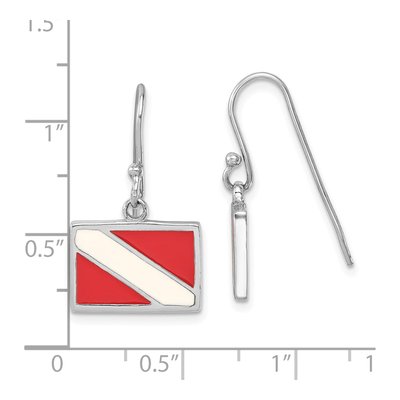 Sterling Silver Dive Flag Dangle Earrings – view 6