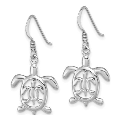 Sterling Silver Mother Baby Turtle Dangle Earrings – view 3