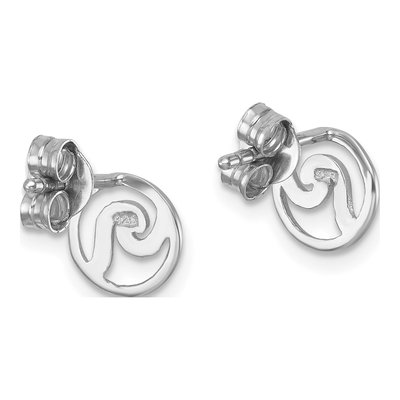 Sterling Silver Wave Stud Earrings – view 5