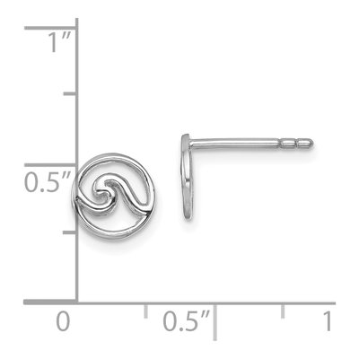 Sterling Silver Wave Stud Earrings – view 6
