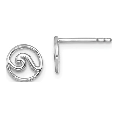 Sterling Silver Wave Stud Earrings