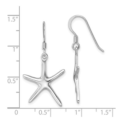 Sterling Silver Starfish Dangle Earrings – view 6