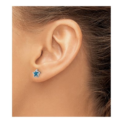 Sterling Silver Enameled Starfish Stud Earrings – view 4