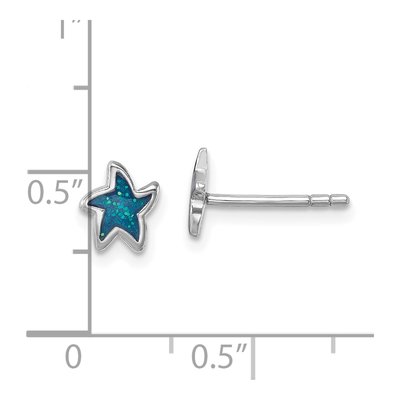 Sterling Silver Enameled Starfish Stud Earrings – view 6
