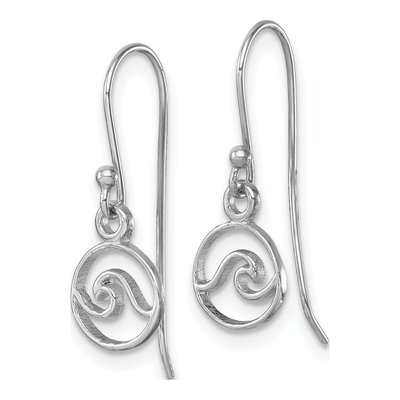 Sterling Silver Wave Dangle Earrings – view 3