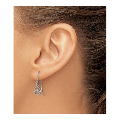 Sterling Silver Wave Dangle Earrings – view 4