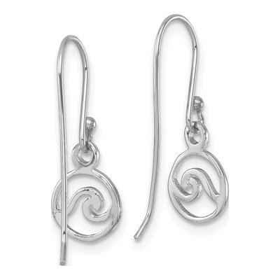 Sterling Silver Wave Dangle Earrings – view 5