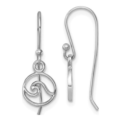 Sterling Silver Wave Dangle Earrings