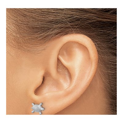 Sterling Silver Turtle Stud Earrings – view 4