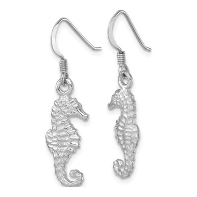 Sterling Silver Seahorse Dangle Earrings – view 3