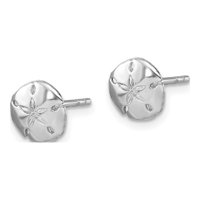 Sterling Silver Sand Dollar Stud Earrings – view 3