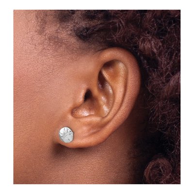 Sterling Silver Sand Dollar Stud Earrings – view 4