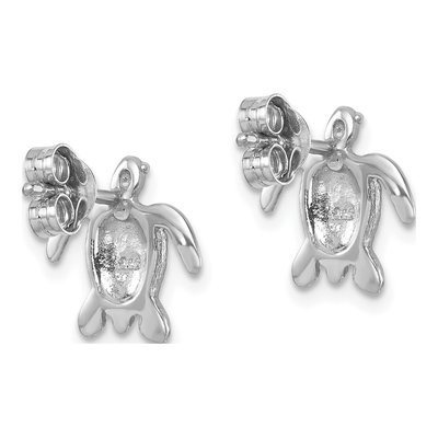 Sterling Silver Enameled Turtle Stud Earrings – view 5