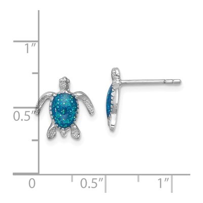Sterling Silver Enameled Turtle Stud Earrings – view 6
