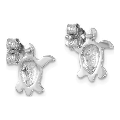 Sterling Silver Enamel Turtle Stud Earrings – view 5