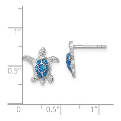 Sterling Silver Enamel Turtle Stud Earrings – view 6