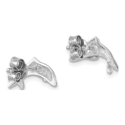 Sterling Silver Dolphin Stud Earrings – view 5