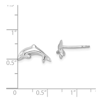 Sterling Silver Dolphin Stud Earrings – view 6
