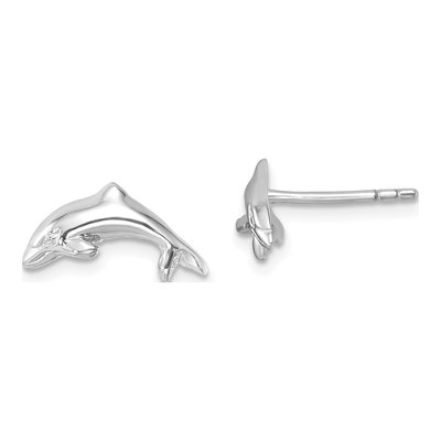 Sterling Silver Dolphin Stud Earrings