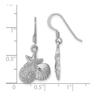 Sterling Silver Starfish Shell Dangle Earrings – view 6