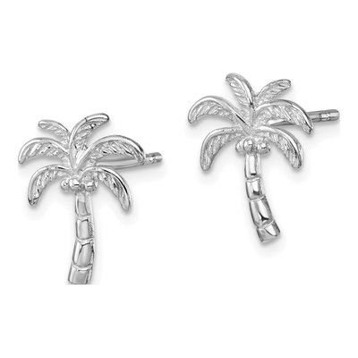Sterling Silver Palm Tree Stud Earrings – view 3