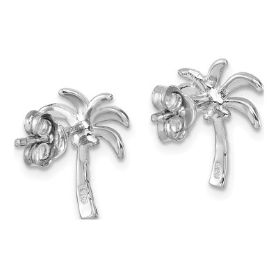 Sterling Silver Palm Tree Stud Earrings – view 5