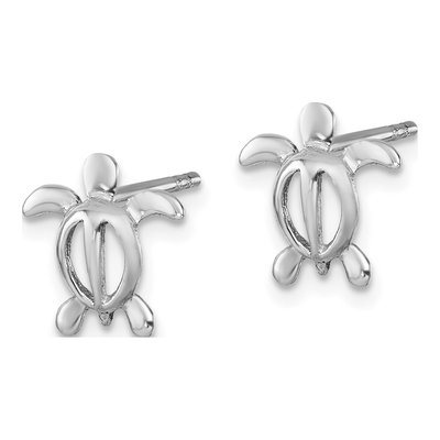 Sterling Silver Cut-Out Turtle Stud Earrings – view 3