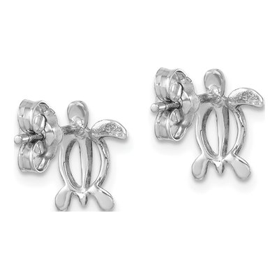 Sterling Silver Cut-Out Turtle Stud Earrings – view 5