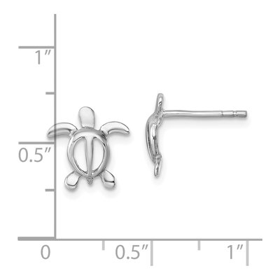 Sterling Silver Cut-Out Turtle Stud Earrings – view 6