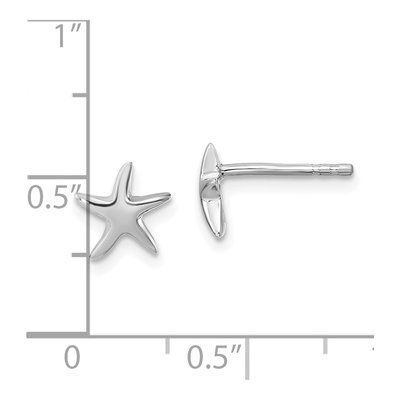 Sterling Silver Starfish Stud Earrings – view 6