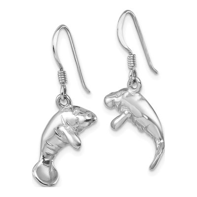 Sterling Silver Manatee Dangle Earrings – view 3