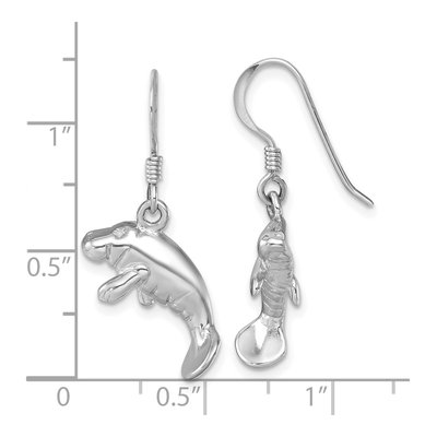 Sterling Silver Manatee Dangle Earrings – view 6